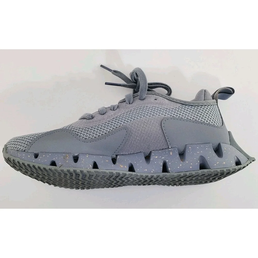 Reebok Women's Zig Dynamica Sneaker ZigTech Fuelfoam Size 7.5 Grey w/ Rose Gold